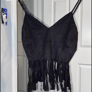 Black dressy crop top shirt small